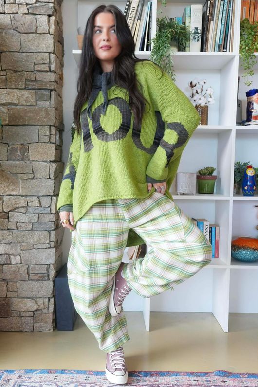 Big Softie Amour Slouch Knit Jumper Olive /11=
